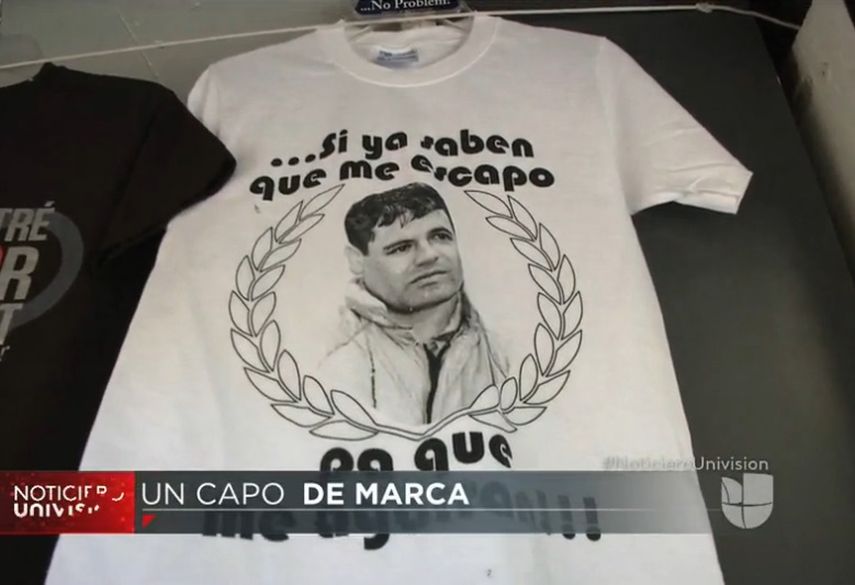Captura de video del noticiero Univisión que reportó la existencia de productos con la marca El Chapo