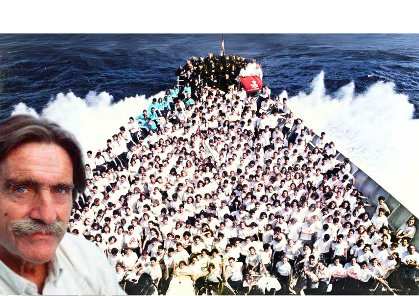 Miguel de la Quadra-Salcedo junto a los miembros del Aula Navegante de Estudios Iberoamericanos 1991.