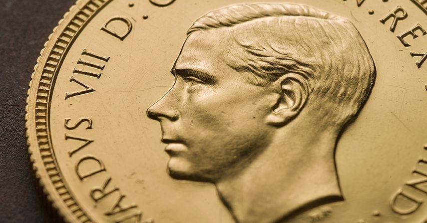 La foto sin fecha distribuida por la Casa Real de la Moneda brit&aacute;nica muestra una moneda de oro con la efigie del rey Eduardo VIII. La moneda, una de las m&aacute;s raras del mundo, fue vendida por 1 mill&oacute;n de libras, (1,3 millones de d&oacute;lares), se inform&oacute; el s&aacute;bado 18 de enero de 2020.&nbsp;