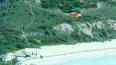 Grupo de cubanos rescatados en cayo Anguila, Bahamas.