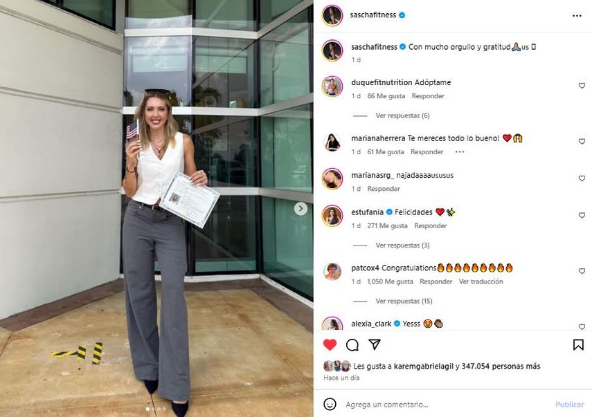 Sascha Barboza, conocida como Sascha Fitness.