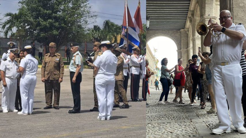 Fotos publicadas en la plataforma de redes sociales X por la Embajada de Canadá en Cuba en La Habana donde se aprecian miembros de la Armada Real Canadiense en La Habana, Cuba.&nbsp;