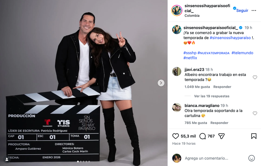 Reparto de la nueva entrega de la exitosa franquicia Sin senos, sí hay paraíso. Telemundo ha confirmado el inicio de las grabaciones en Colombia.&nbsp;