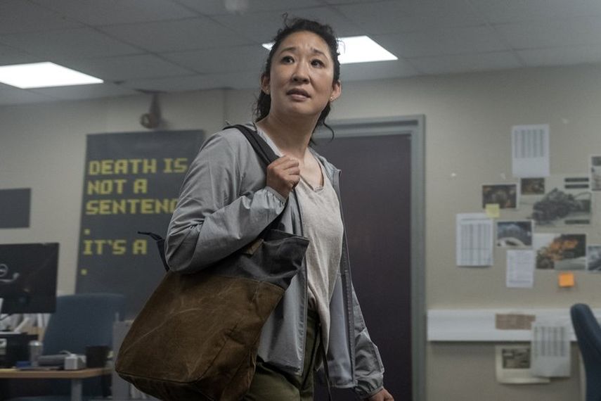 Esta imagen publicada por BBC America muestra a Sandra Oh como Eve Polastri en una escena de Killing Eve. La tercera temporada se estrena el domingo.