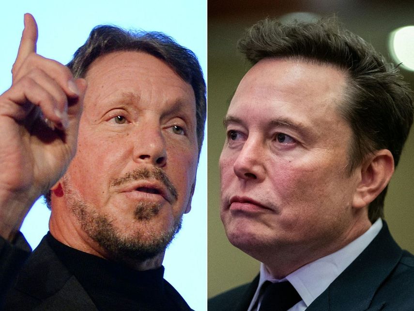 Larry Ellison, el dueño de Oracle, en una foto junto a Elon Musk.