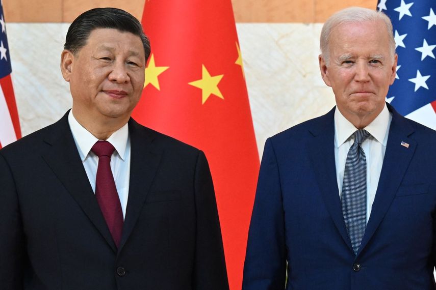 El presidente de China junto a su homólogo estadounidense Joe Biden.