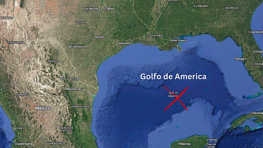 Golfo de México - ahora Golfo de America - Google Maps/CANVA by Grethel