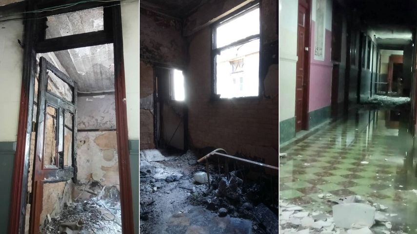 Combinaci&oacute;n de im&aacute;genes posteadas en Facebook por Ariel D&iacute;az sobre un incencio en La Habana, publicadas por Diario de Cuba.