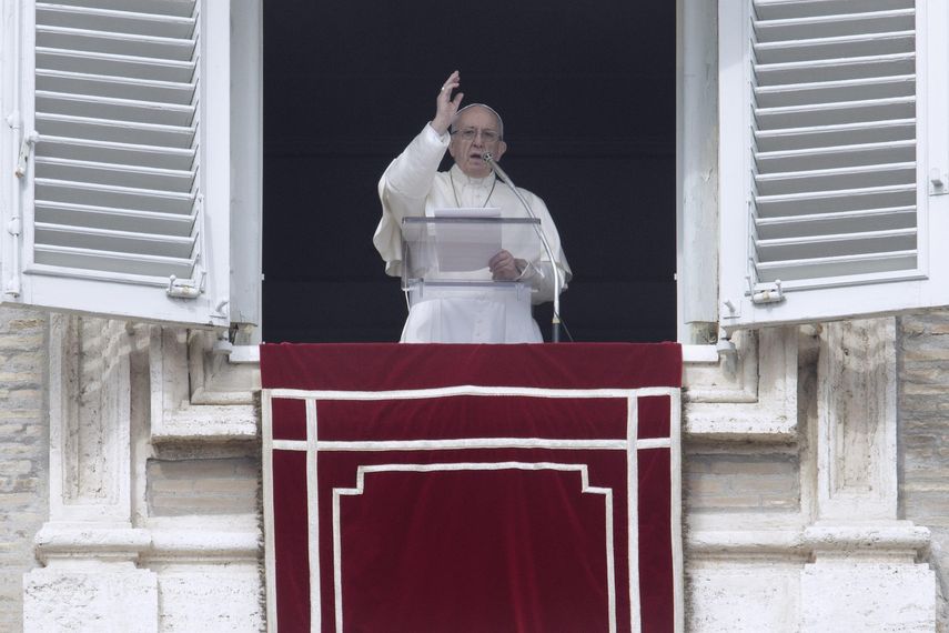 El papa Francisco durante la ceremonia del domingo.