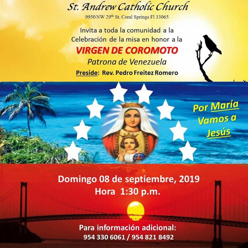 Este domingo 8 de septiembre se celebrará una misa en honor&nbsp; la patrona de Venezuela.