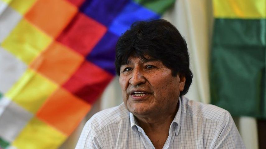 El expresidente boliviano Evo Morales ofrece declaraciones en&nbsp;Buenos Aires,&nbsp;Argentina.