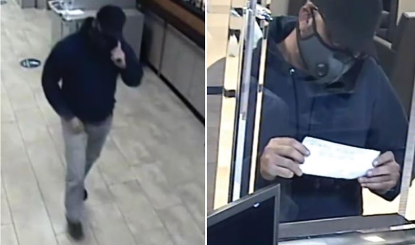 Esta imagen recogen el supuesto ladrón del Chase Bank, en Miami Lakes.