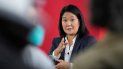 Keiko Fujimori habla en una conferencia de prensa en Lima, Perú. Keiko Fujimori habla en una conferencia de prensa en Lima, Perú.