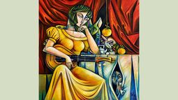 Plagio, óleo sobre lienzo 24x24.