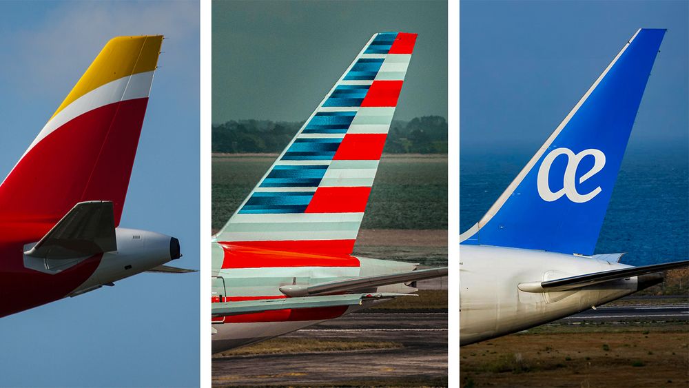Iberia, American Airlines, Air Auropa.