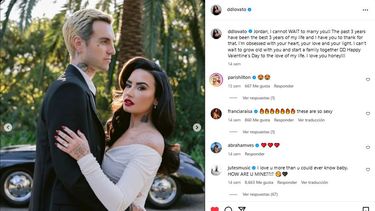 Demi Lovato y el productor Jordan Lutes.