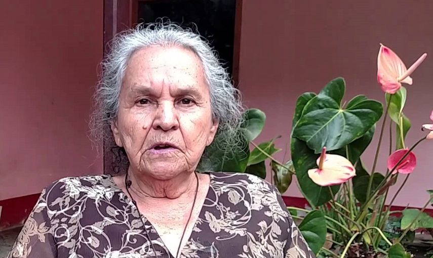 Austra Flores, madre de la líder indígena hondureña Berta Cáceres, asesinada el 3 de marzo de 2016.