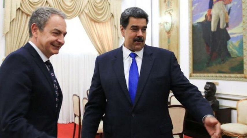 Nicolás Maduro y&nbsp;expresidente del Gobierno José Luis Rodríguez Zapatero
