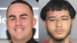 El oficial Yandy Chirino y el señalado autor del crimen Jason Banegas. El oficial Yandy Chirino y el señalado autor del crimen Jason Banegas.