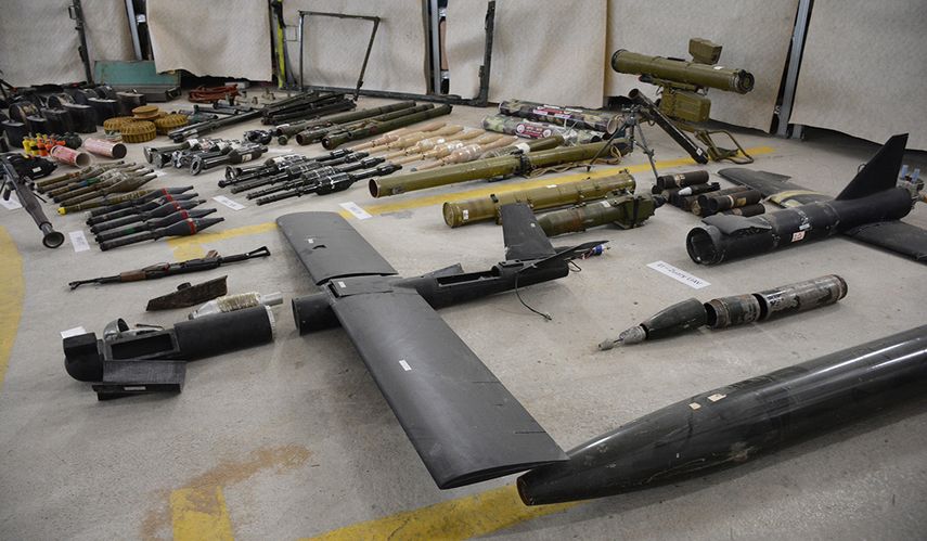 Armamento incautado en Israel.
