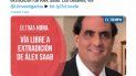 Publicación en Twitter de la noticia de la extradición de Alex Saab, compartida por el diario El Tiempo. Publicación en Twitter de la noticia de la extradición de Alex Saab, compartida por el diario El Tiempo.