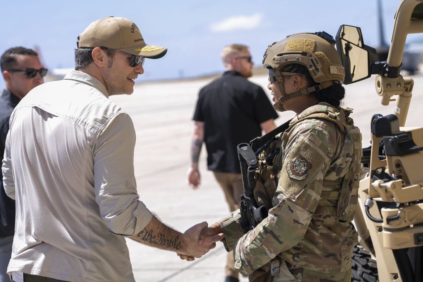El secretario de Defensa, Pete Hegseth, en la Base Naval de la Bahía de Guantánamo el 25 de febrero de 2025.