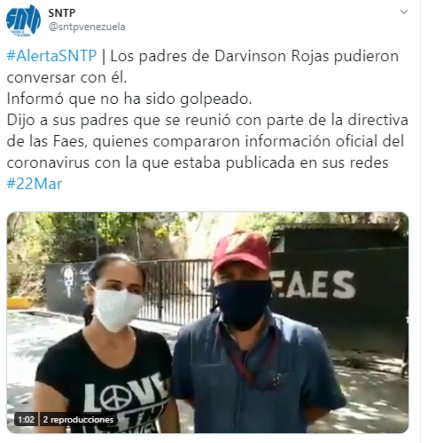 Informaci&oacute;n publicada en las la cuenta oficial del&nbsp;Sindicato Nacional de Trabajadores de la Prensa de Venezuela.&nbsp;