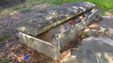 Los actos de vandalismo han dejado al descubierto féretros que permanecían bajo una estructura de cemento.