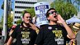 Miembros de la Coalición de Sindicatos de Kaiser Permanente SEIU-UHW y de otros gremios en la huega&nbsp;