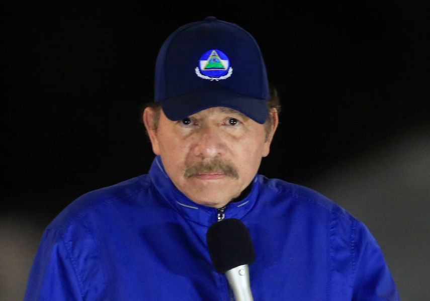 El dictador nicaragüense Daniel Ortega habla durante la inauguración de una obra en Managua. Estados Unidos advirtió el martes 5 de mayo de 2020 que está “dispuesto a aumentar la presión” sobre el régimen de Ortega para forzarlo a realizar elecciones libres y excarcelar a casi un centenar de “presos políticos”.