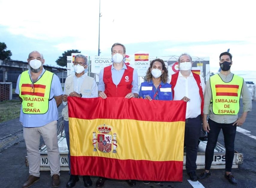 España entregó a Nicaragua casi medio millón de dosis de AstraZeneca para apoyar el proceso de vacunación contra COVID-19. 26 de septiembre 2021.