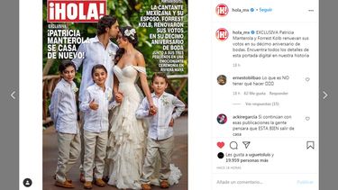La renovación de votos de Paty Manterola y Forrest Kolb figuró en la portada de la revista ¡Hola! en su edición mexicana. &nbsp;