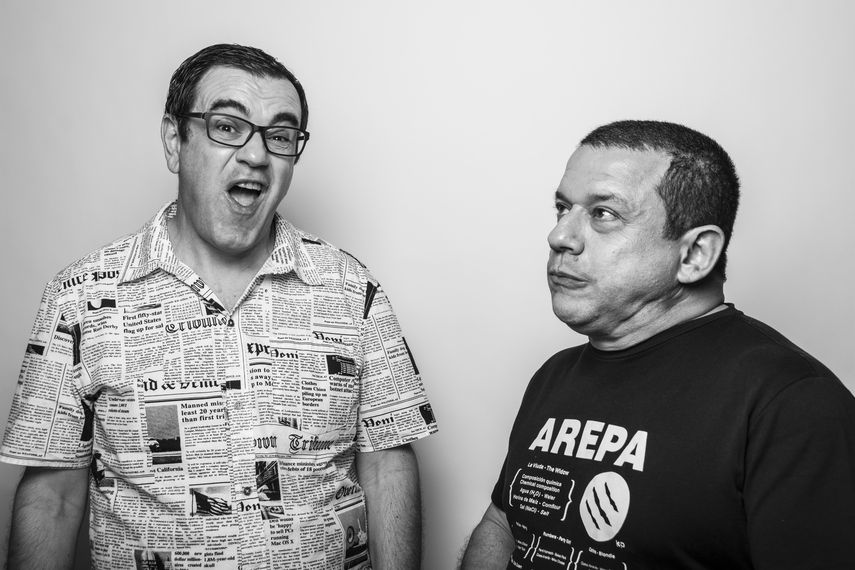 Los humoristas venezolanos Laureano Márquez y Emilo Lovera.&nbsp;&nbsp;