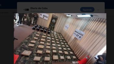 Fotografía de la droga incautada en Bolivia publicada por Diario de Cuba en su cuenta de Twitter.