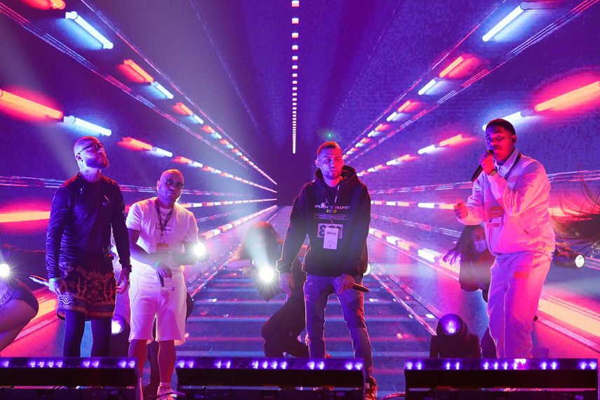Los reguetoneros y cantantes Farruko, Tempo, Jay Wheeler y Myke Towers.&nbsp;