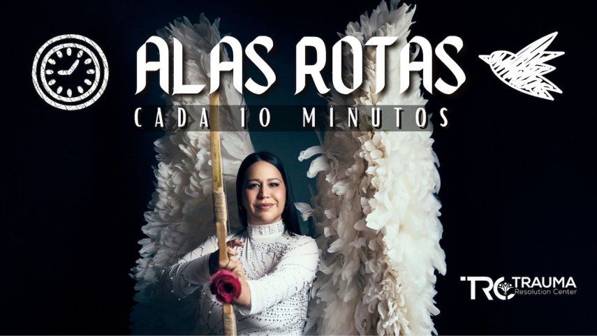 Cartel del documental Alas Rotas: Cada 10 Minutos.
