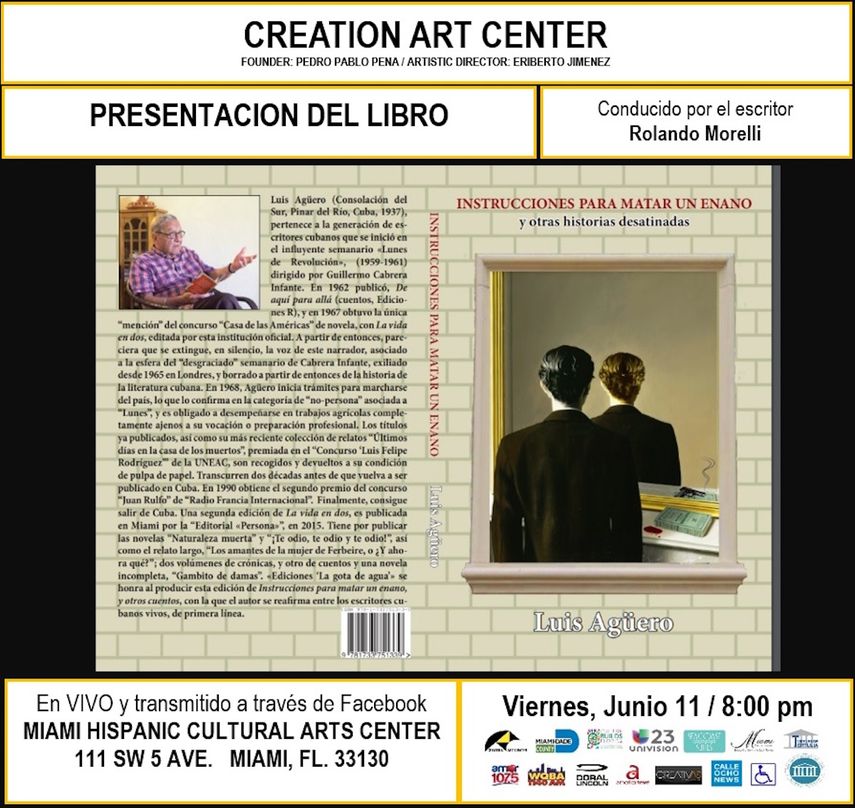 Anuncio de la presentación del nuevo libro del escritor Luis Agüero.&nbsp;