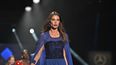 La modelo Joana Sanz sobre la pasarela del desfile de Lola Casademunt en la 77 edición de la Mercedes-Benz Fashion Week de Madrid a 18 de Febrero de 2023 en Madrid (España).