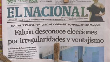Portada del diario El Nacional.