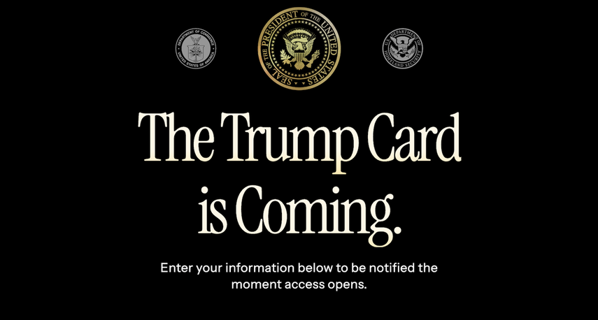 Mensaje en la página Trump Card, del gobierno de EEUU.