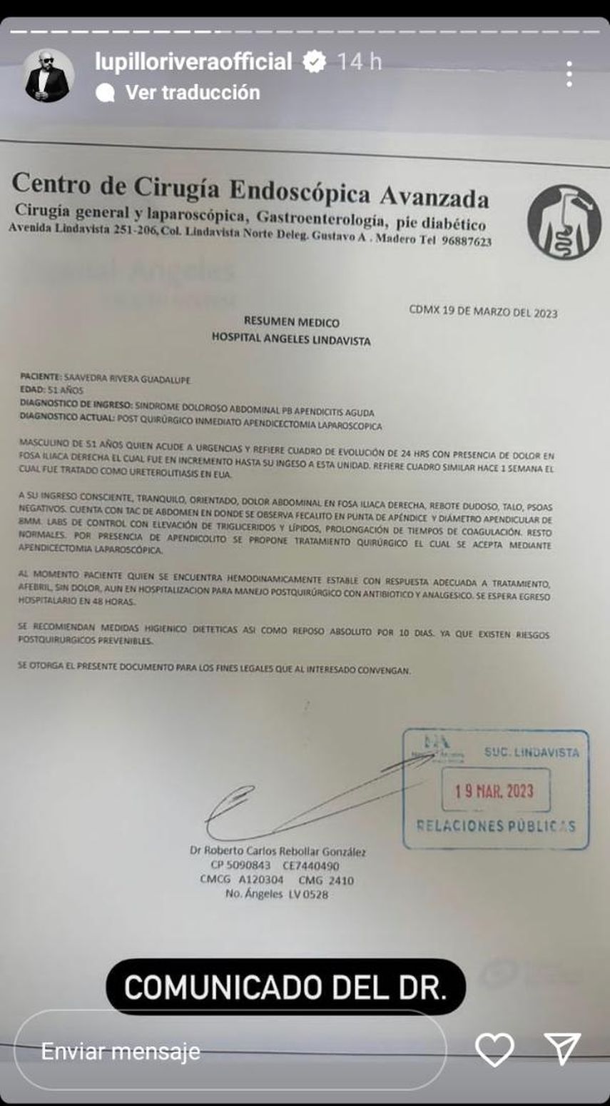 Hospitalizan de emergencia al cantante Lupillo Rivera.