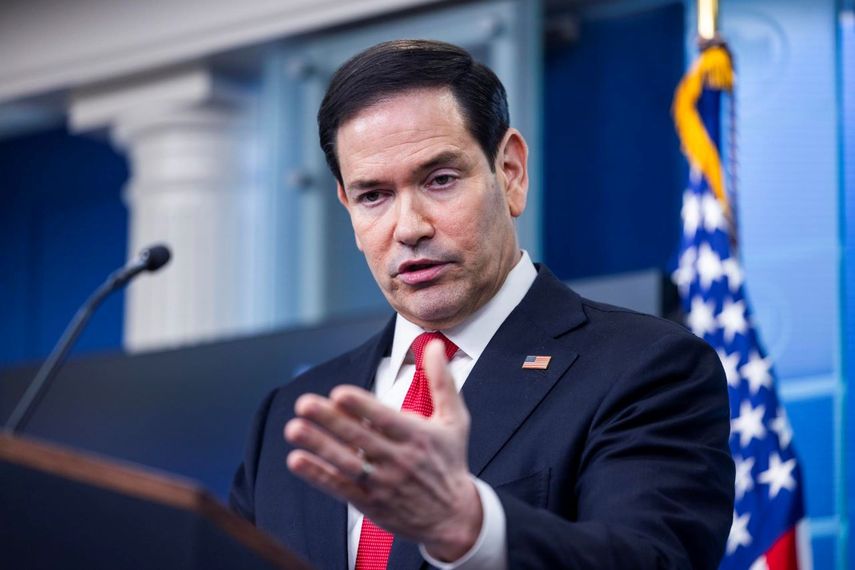 El secretario de Estado Marco Rubio durante una conferencia en la Casa Blanca.