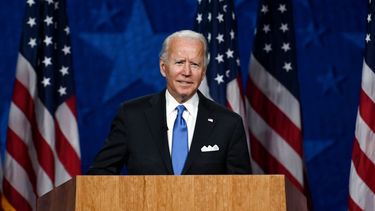 El exvicepresidente y candidato presidencial dem&oacute;crata Joe Biden acept&oacute; la nominaci&oacute;n del Partido Dem&oacute;crata para presidente de los Estados Unidos durante el &uacute;ltimo d&iacute;a de la Convenci&oacute;n Nacional Dem&oacute;crata, que se lleva a cabo pr&aacute;cticamente en medio de la pandemia del nuevo coronavirus, en el Chase Center en Wilmington, Delaware, el lugar donde reside Biden, el 20 de agosto de 2020.
