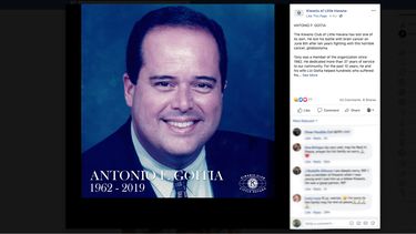 Captura de pantalla de la publicación sobre el fallecimiento de Antonio F. Goitia.&nbsp; 