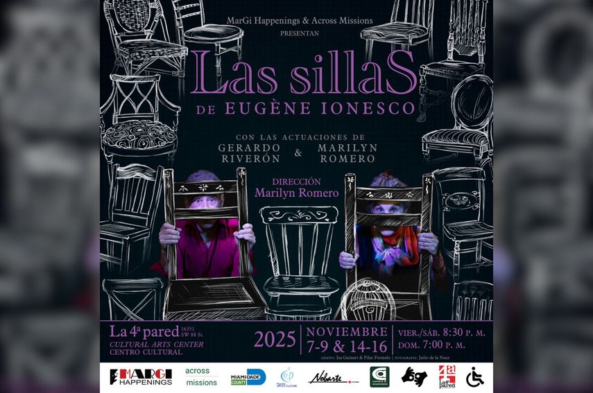 MarGi Happenings inaugura su nuevo espacio LA 4ª PARED Cultural Arts Center con la puesta en escena de Las sillas, una obra icónica del teatro del absurdo que aborda la soledad e invita a reflexionar, a través de la comedia, sobre el propósito y la vida