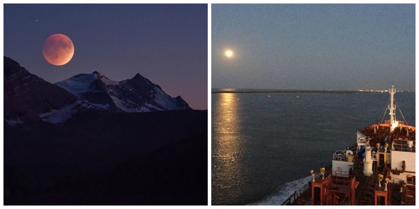 Así se apreció la Super Luna desde Montana en EEUU y desde Huelva en España. (Instagram)