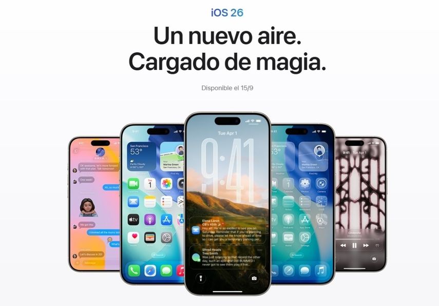 La nueva actualización de sistema operativo de Apple, iOS 26. &nbsp;