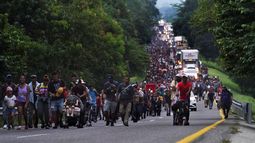 Caravana de migrantes recorre México con destino a Estados Unidos de octubre 2021.&nbsp;