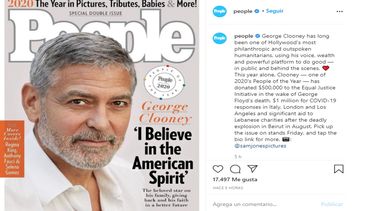 La revista People nombró a George Clooney, el doctor Anthony Fauci, Selena Gómez y Regina King como “Personas del Año 2020”.