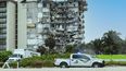 Vista parcial del edificio Champlain Towers South, en Surfside, al norte de Miami Beach.